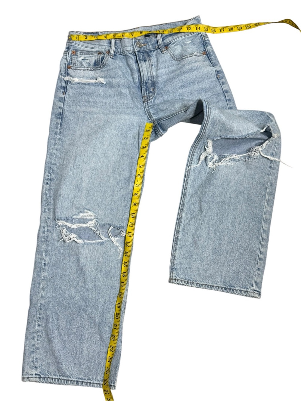 American Eagle Strigid Stovepipe Jeans Size 6 Short Distressed 90s Y2K Skater - Picture 4 of 7